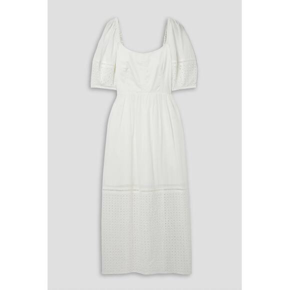 LA LIGNE Broderie anglaise-trimmed cotton-voile midi dress NWT size XS - Picture 2 of 9